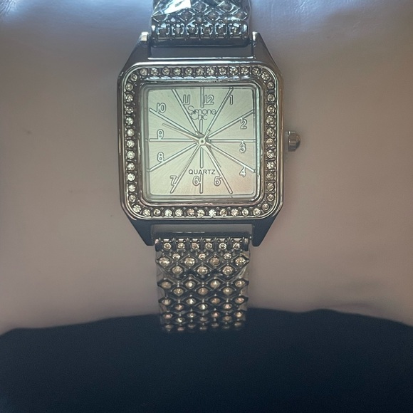 Simone Chic Accessories - Simone Chic Silver Crystal Watch Square Face Rhinestone Bracelet Quartz Women’s